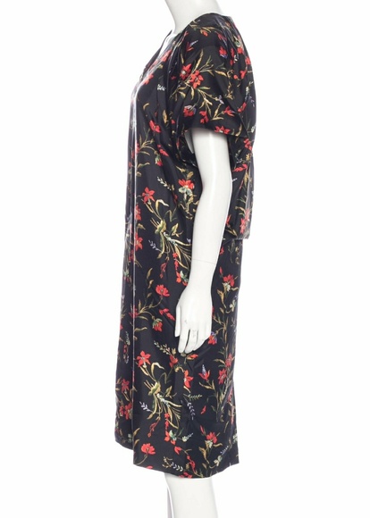 Balenciaga Floral Silk Combo Midi Dress SZ 6 - Picture 3 of 8