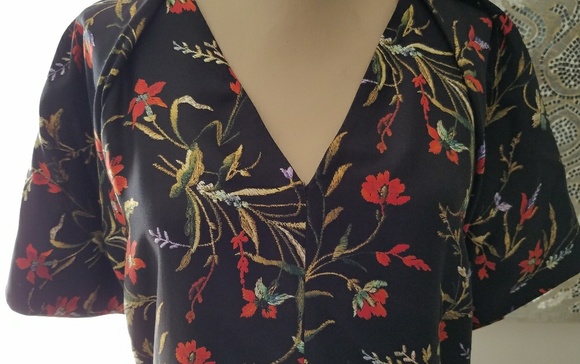 Balenciaga Floral Silk Combo Midi Dress SZ 6 - Picture 8 of 8