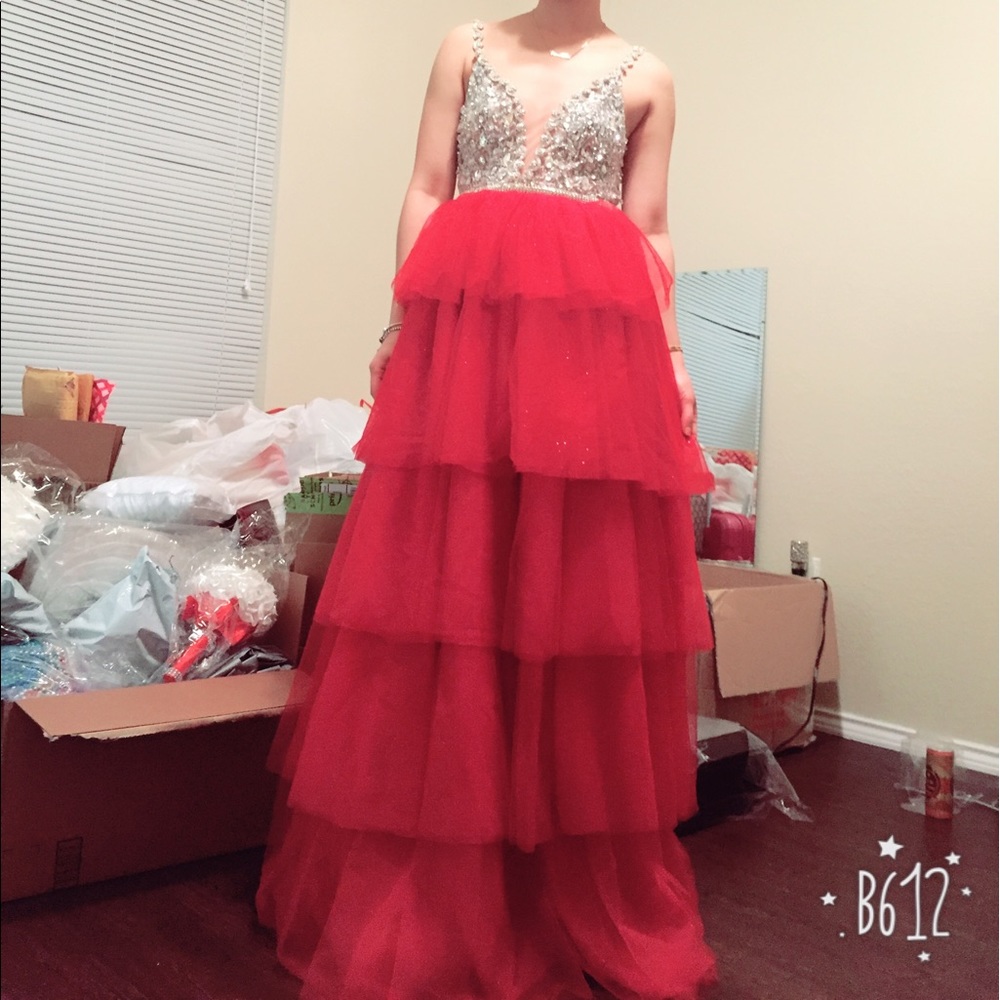 Evening Gown Long Red Dress
