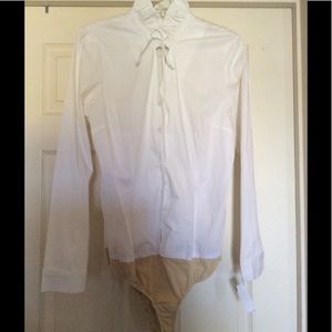 Chadwick's white ruffle collar bodysuit