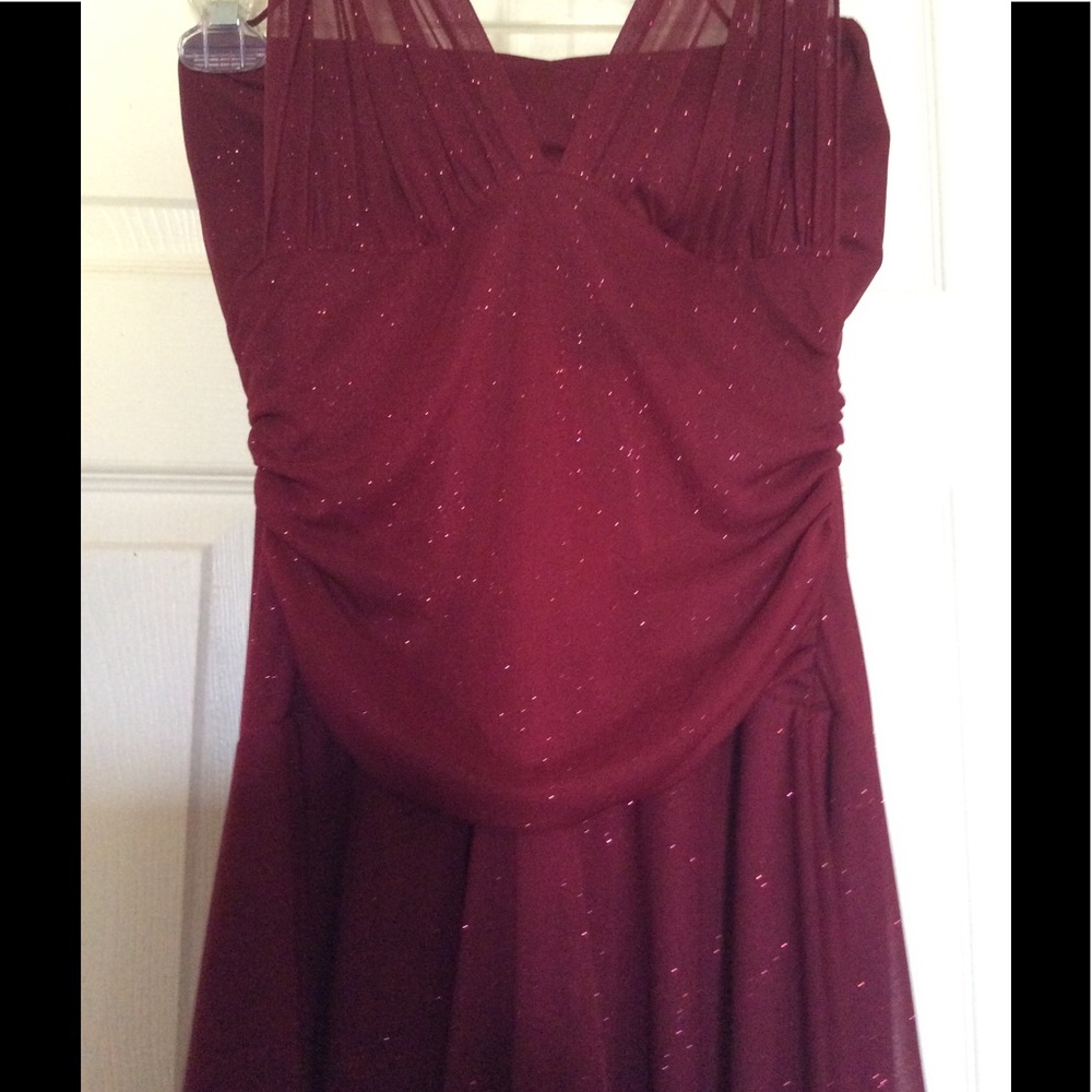 Burgundy evening dress
