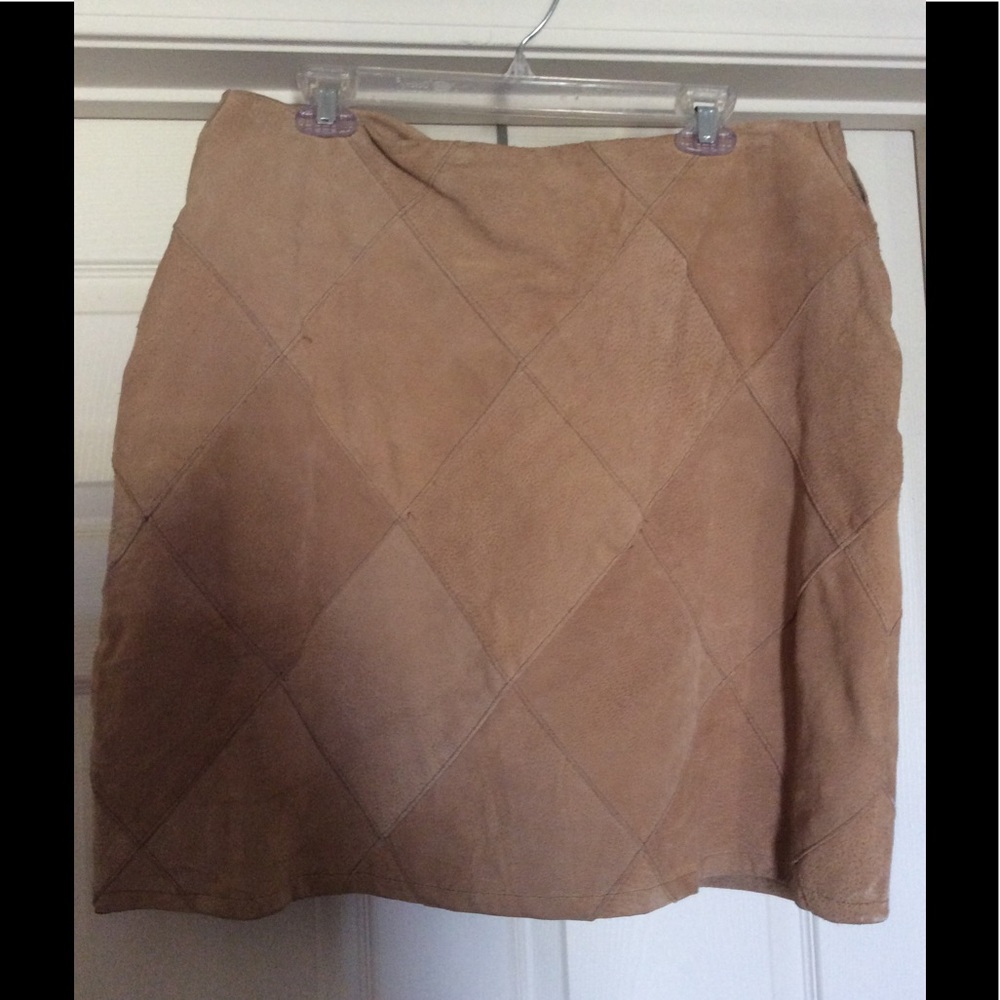 Camel color suede skirt
