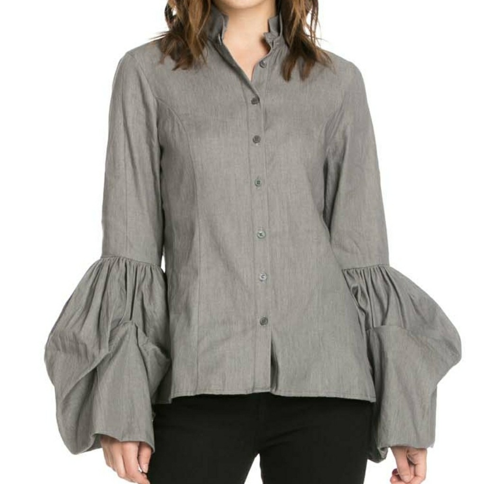 Gray Romantic Queen Blouse