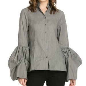 Gray Romantic Queen Blouse