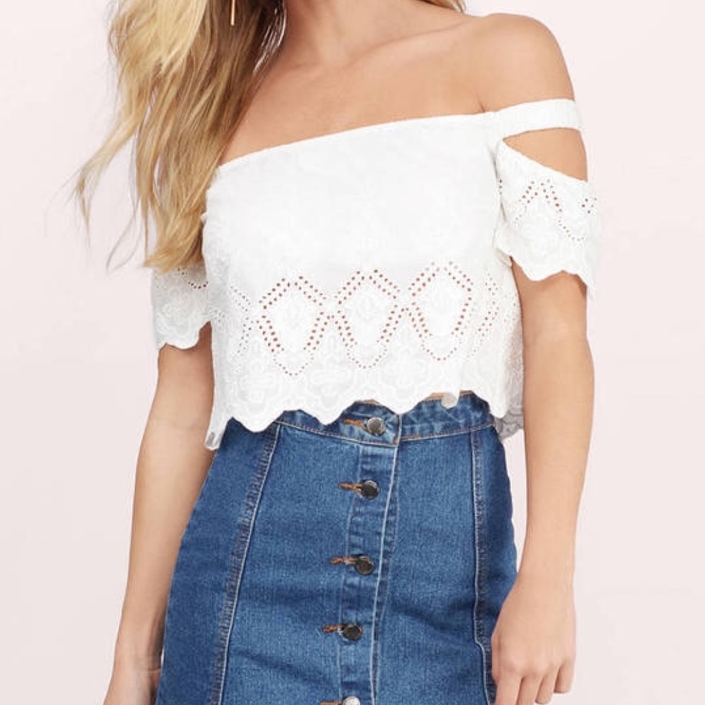 White Lacey Crop top