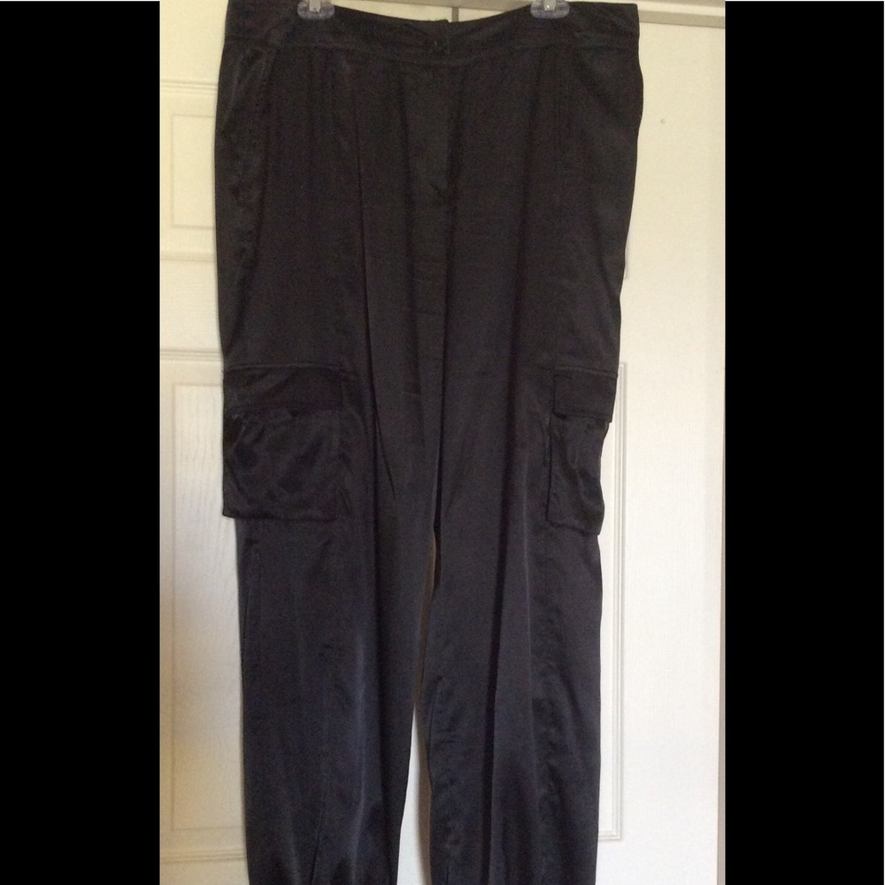 Black silky pants