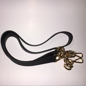 Michael Kors Black Leather & Gold Chain Strap