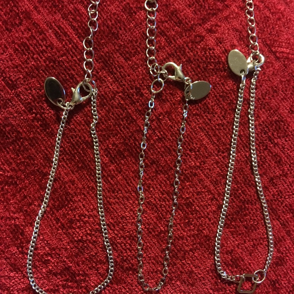 NWT Silver Minimalist Anklet Set - Picture 2 of 5