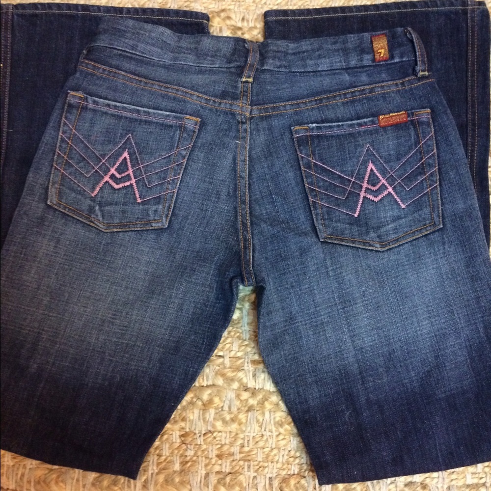 7 For All Mankind Pink A Pocket Jeans Size 29