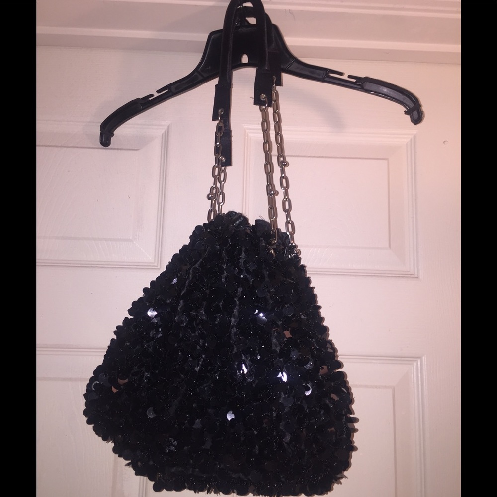 Black sequin purse