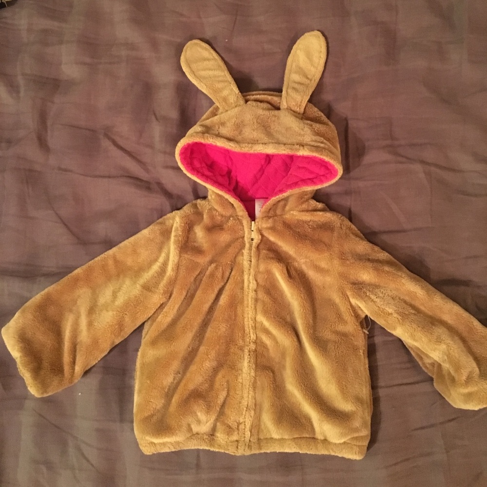 Warm fuzzy jacket with bunny ears