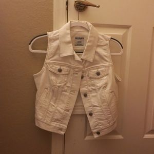 Old Navy white denim vest