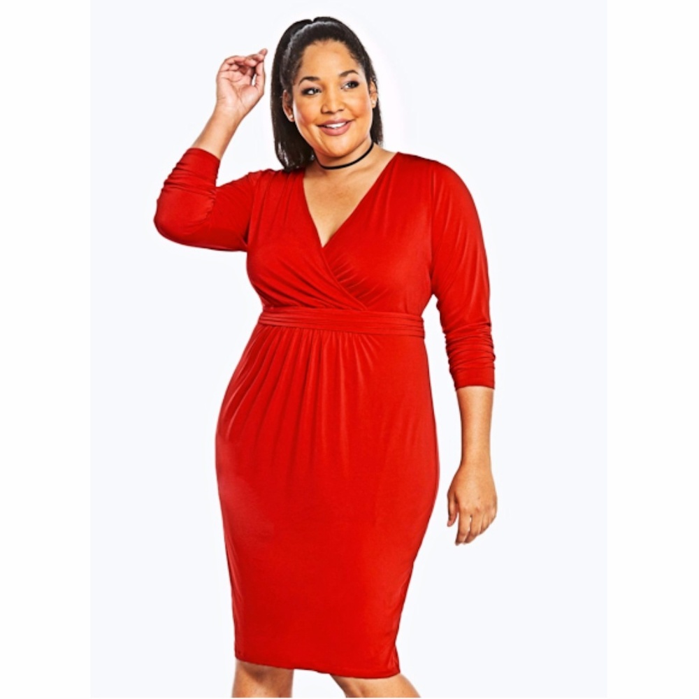 NWT Torrid Sexy Slinky Red BodyCon Empire Dress