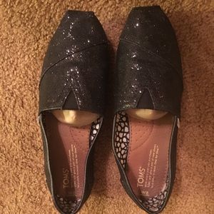 Sparkly black TOMS