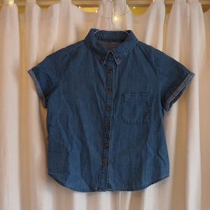 Denim button-up shirt