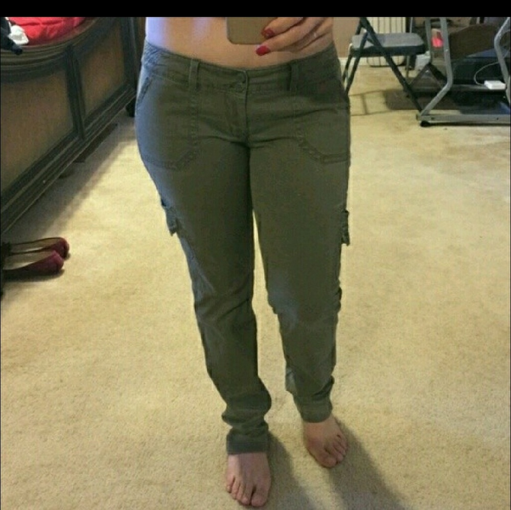 Green gray cargo pants