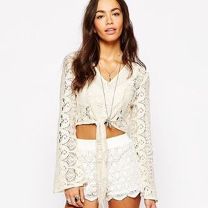 band of Gypsies long sleeve crop  top size small