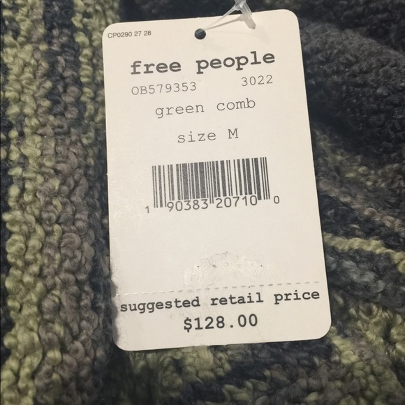 NWT Free People Amethyst Long Sleeve Sweater Green - Picture 5 of 5