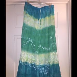 Boho tie die skirt