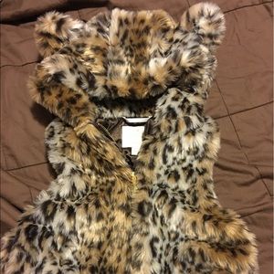 Kate Spade hooded fur vest