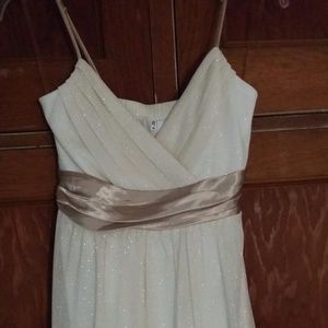 Studio Y Off-White Gold Glitter Dress