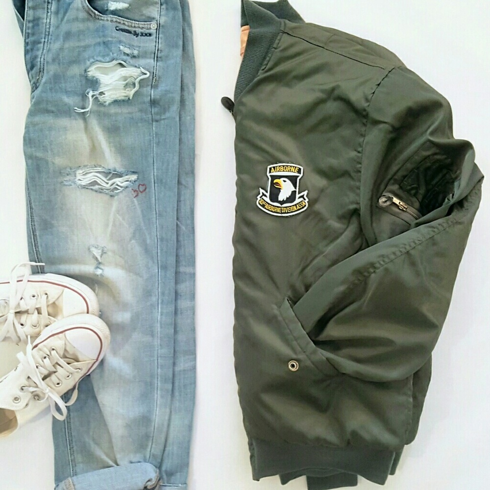 Airborne flight bomber jacket