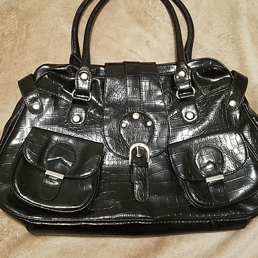 Icing Black alligator purse