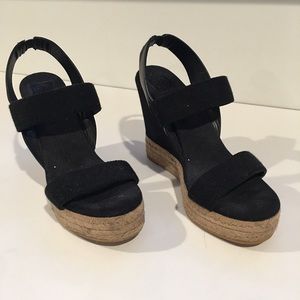 Tory Burch Two band slingback Wedge Sz 7