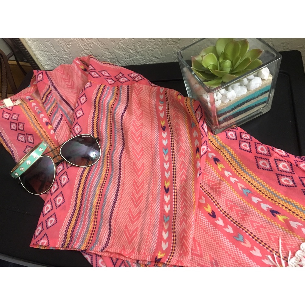 🔥⚡️SALE Pink Pattern Kimono Cardigan🌸