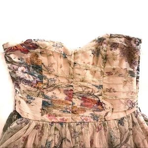 Embroidered Mini Strapless Dress