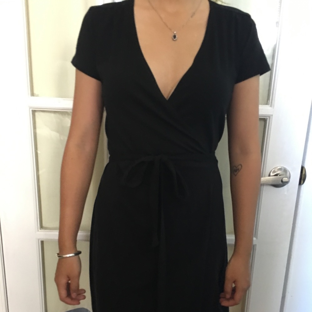 Black wrap dress
