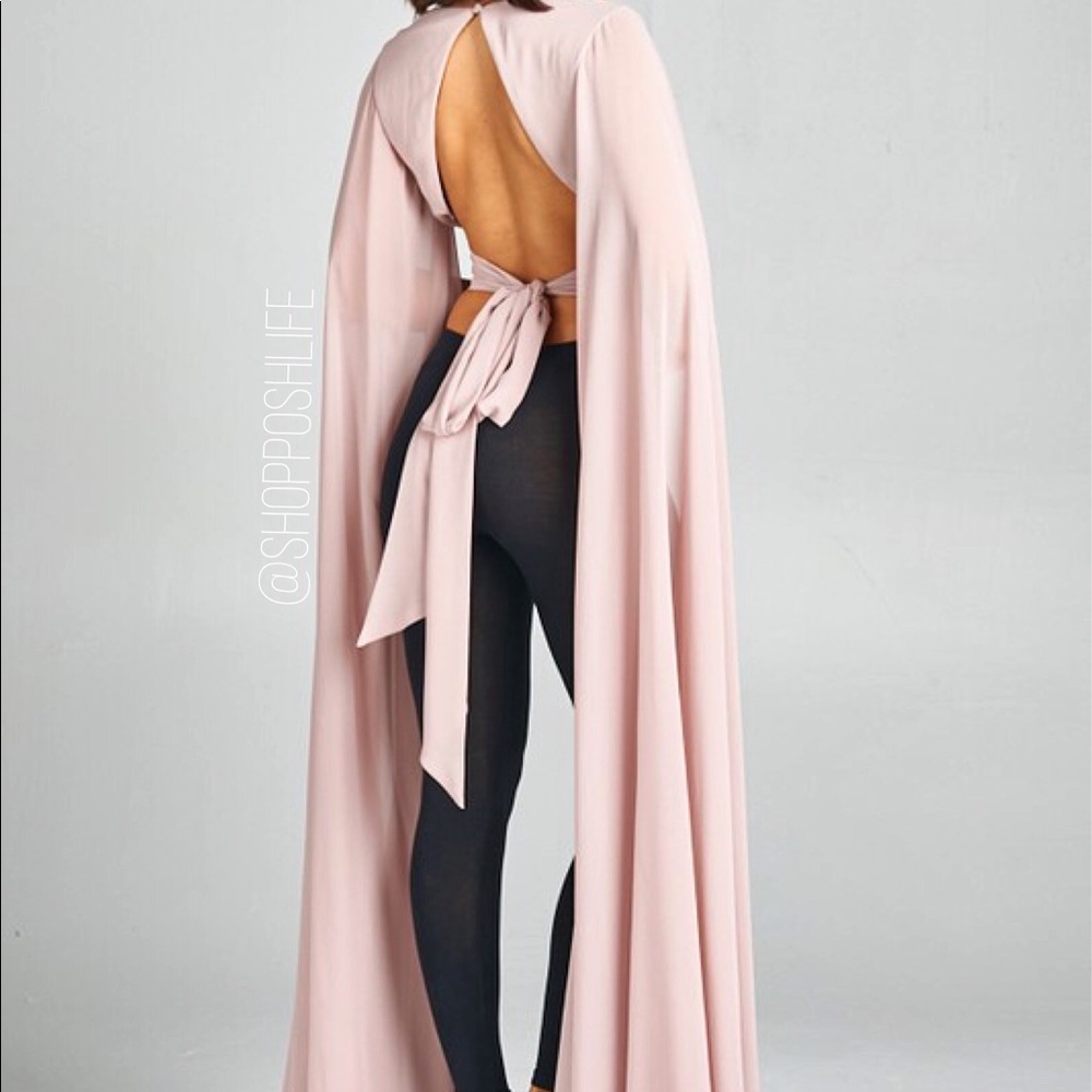 Crop Top with maxi angel wing sleeves