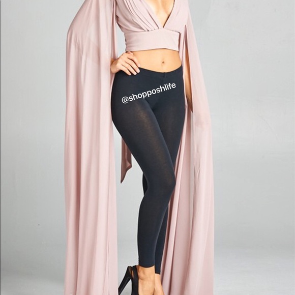 Crop Top with maxi angel wing sleeves - Picture 2 of 2