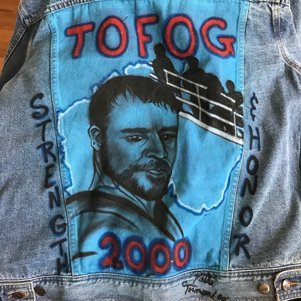 Stony River Jean Jacket with mural in the back