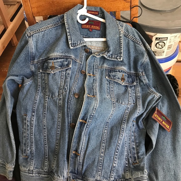 Stony River Jean Jacket with mural in the back - Picture 2 of 3