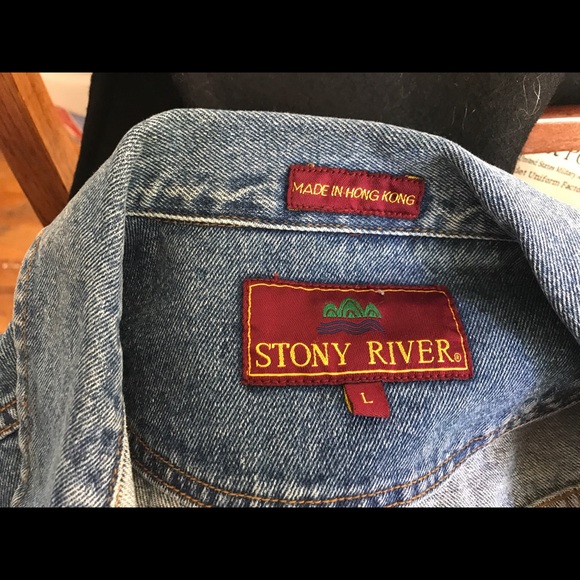 Stony River Jean Jacket with mural in the back - Picture 3 of 3