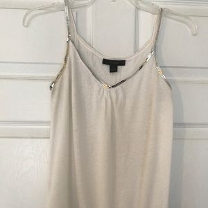💐💗White tank silver sequin trim