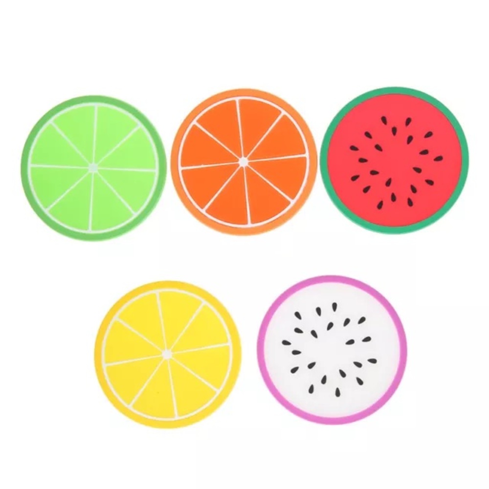 New set of 5 silicone coasters