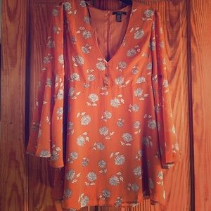 Baby doll dress with bell sleeves