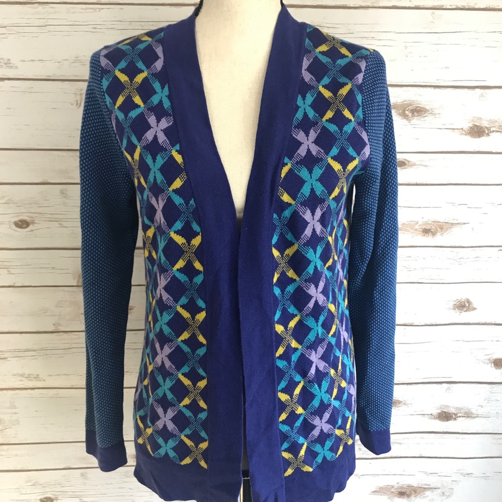 Coldwater Creek Open Front Cardigan Jaquard S 8