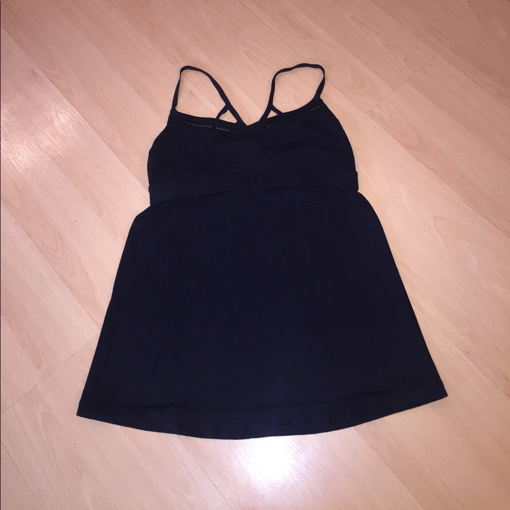 Lululemon fitness tank black strappy back 10