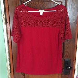 Loft short sleeved lace top