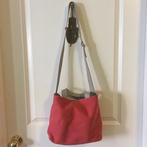 BDG Pink Canvas Tote with Tan Pouch