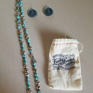 Lucky brand necklace  and earrings