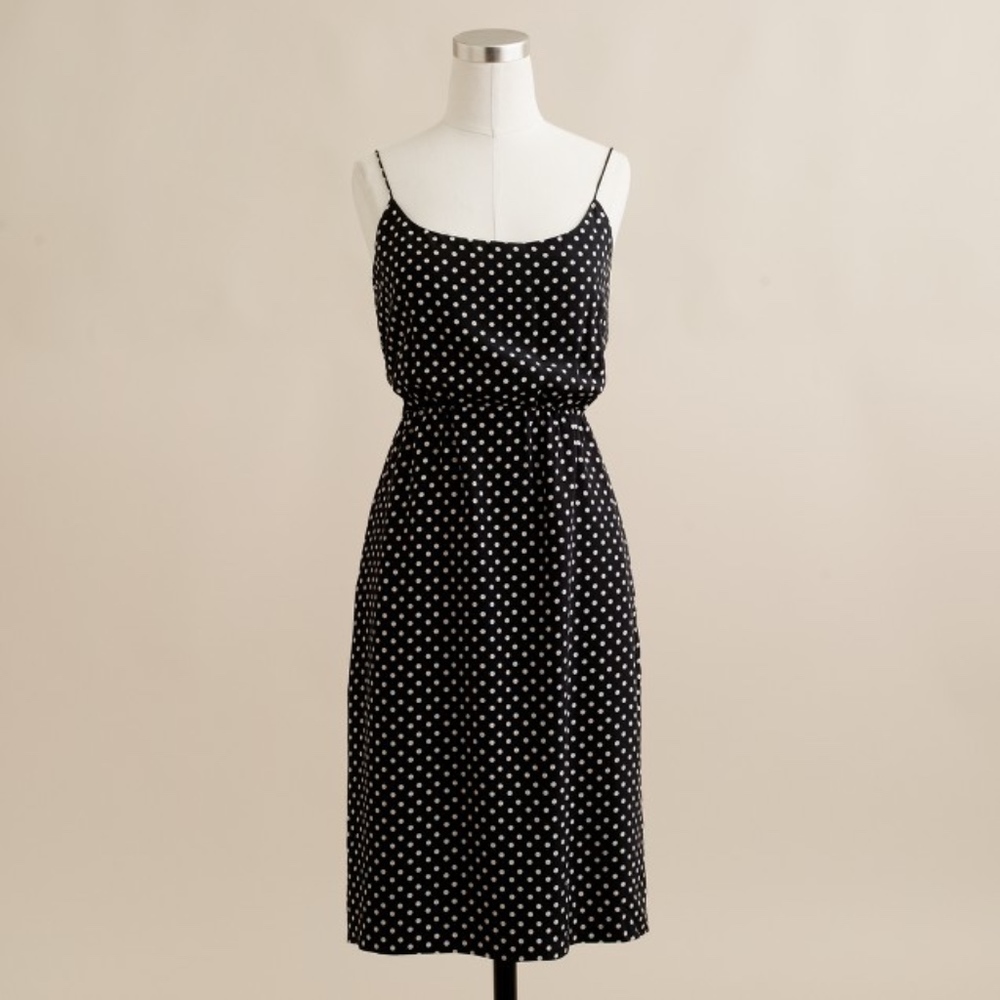 J. Crew Blouson Dress Polka Dot
