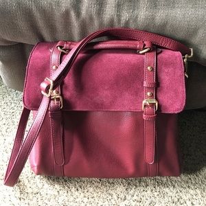 Vegan Leather Maroon Satchel