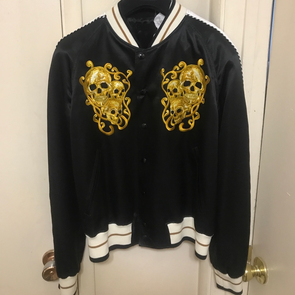 Alexander McQueen skull embroidered bomber