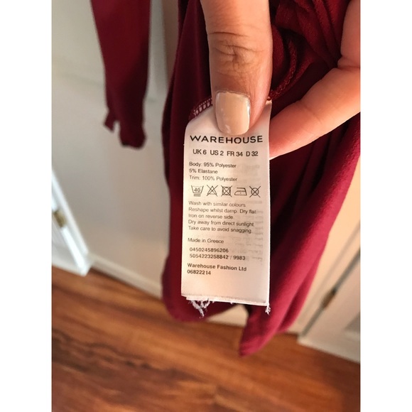 ASOS burgundy wrap dress with belt - Picture 5 of 5