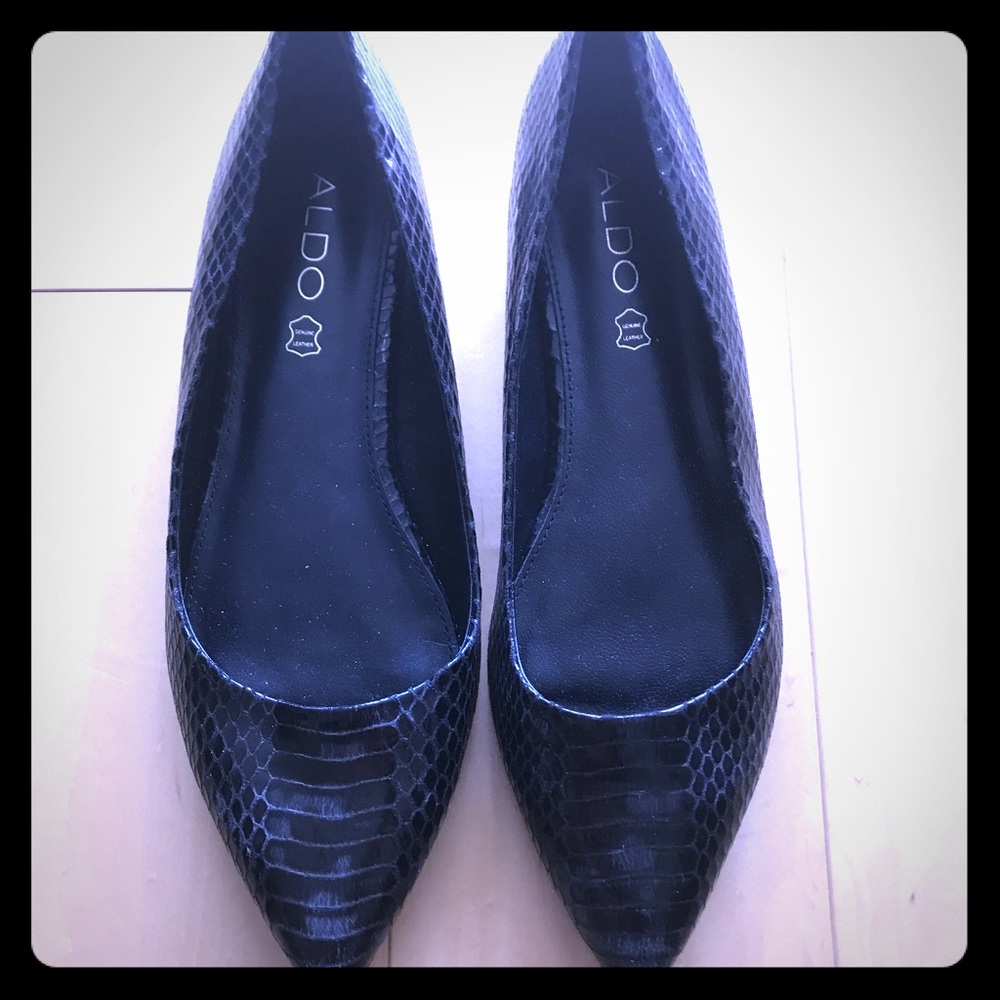 ALDO faux python flats