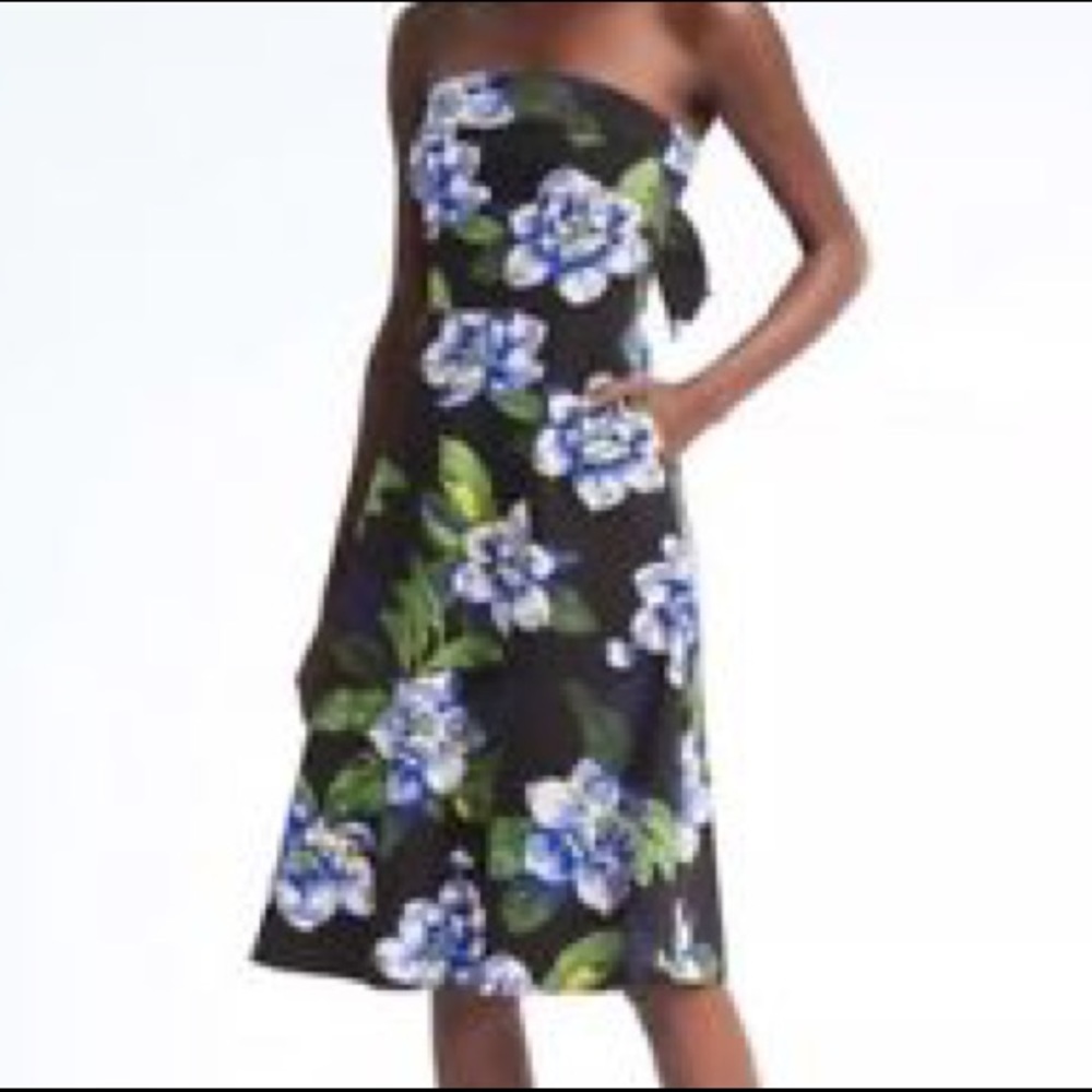 Banana Republic floral strapless dress sz 0P, NWT